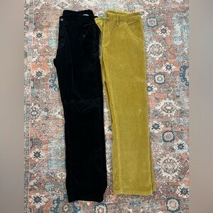 Men's 34 2 pair bundle Corduroy black and tan winter warm slim straight pants
